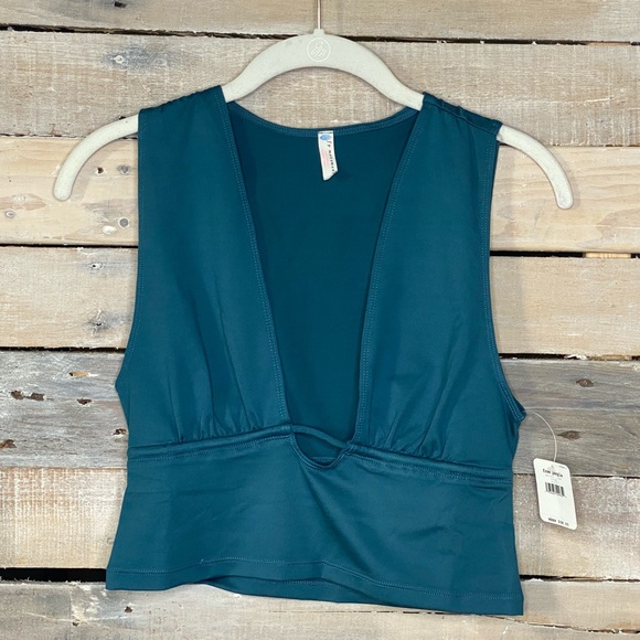 Free People Locust Cora Plunge Cropped Tank Top S - Picture 6 of 6